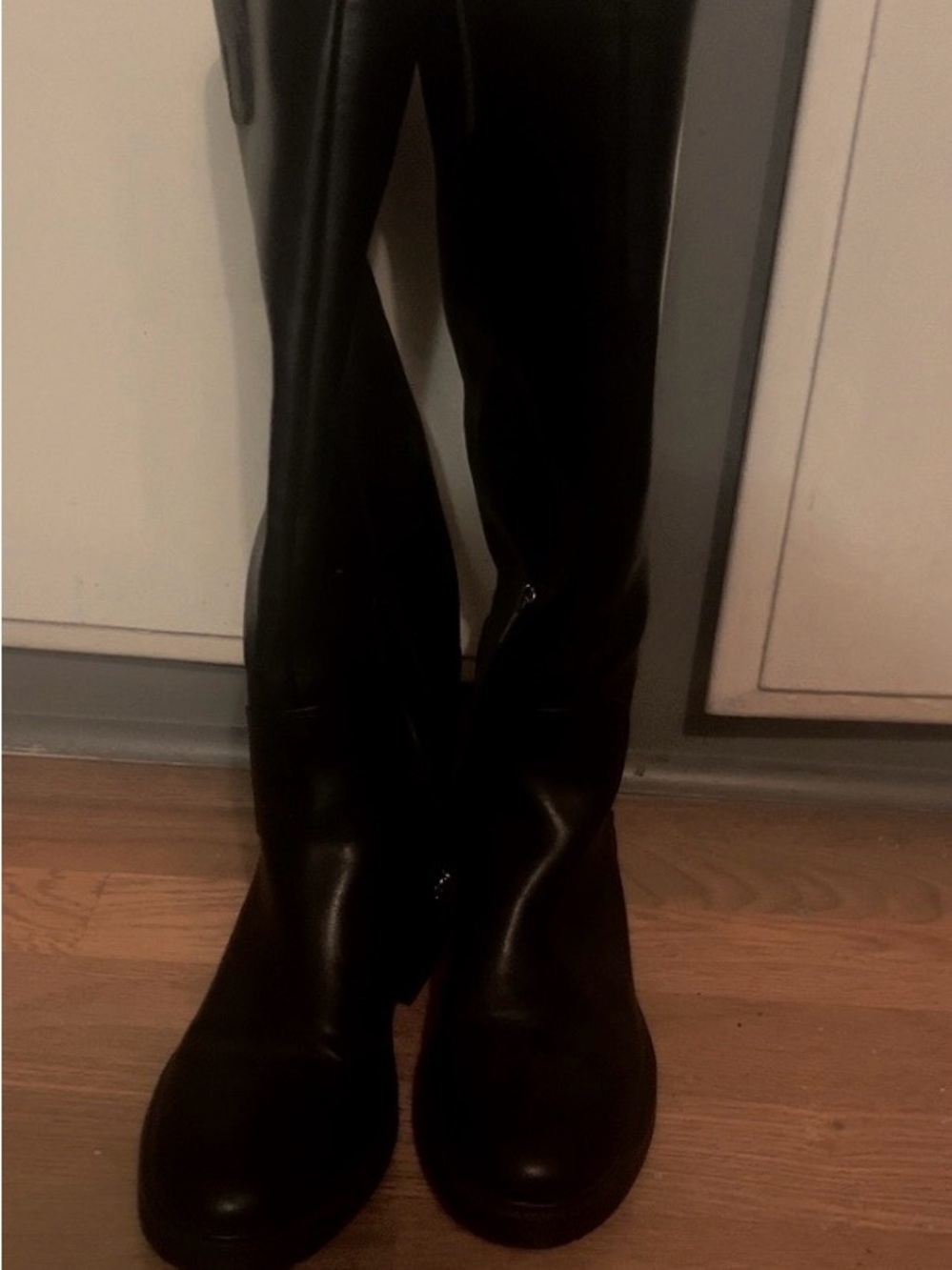 Calvin Klein Black Over-the-Knee Leather Boots
